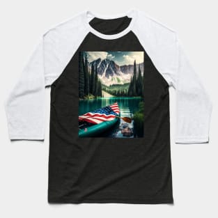 kayak paddle american flag Baseball T-Shirt